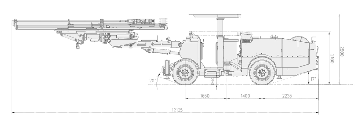 Carreta de perfuração de rodas DW1-31